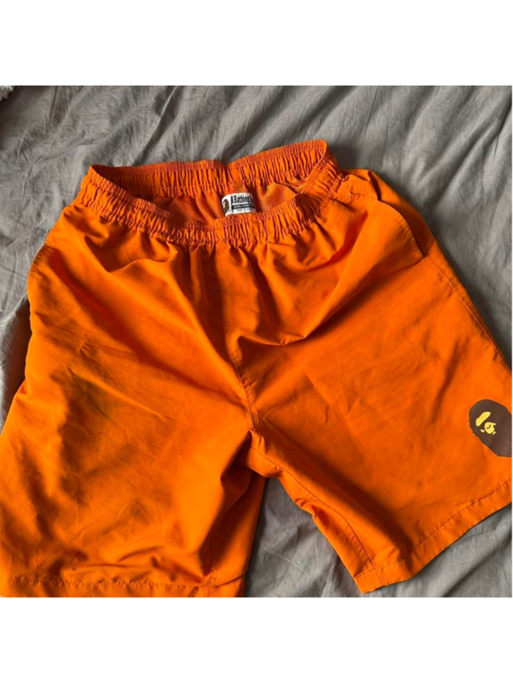 Orange BAPE swim shorts size L #streetwear